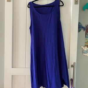 Eileen Fisher XL blue hemp Cotton Dress